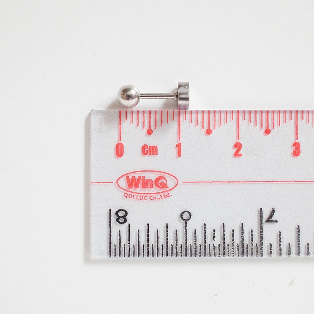 Khuyên Tai Titan Unisex Hình Trái Tim Bi Tròn Không Gỉ Sét Không Ngứa Bông Tai Julies Box 66