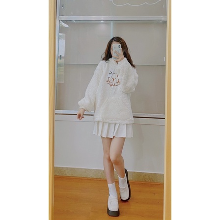 ÁO HOODIE LÔNG THÊU GẤU SAY HIII SIÊU CUTE - Freesize | BigBuy360 - bigbuy360.vn