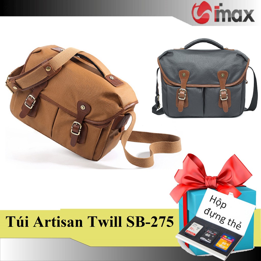 Túi máy ảnh đeo chéo Artisan Twill SB-275, 3 màu, Tặng hộp đựng thẻ nhớ