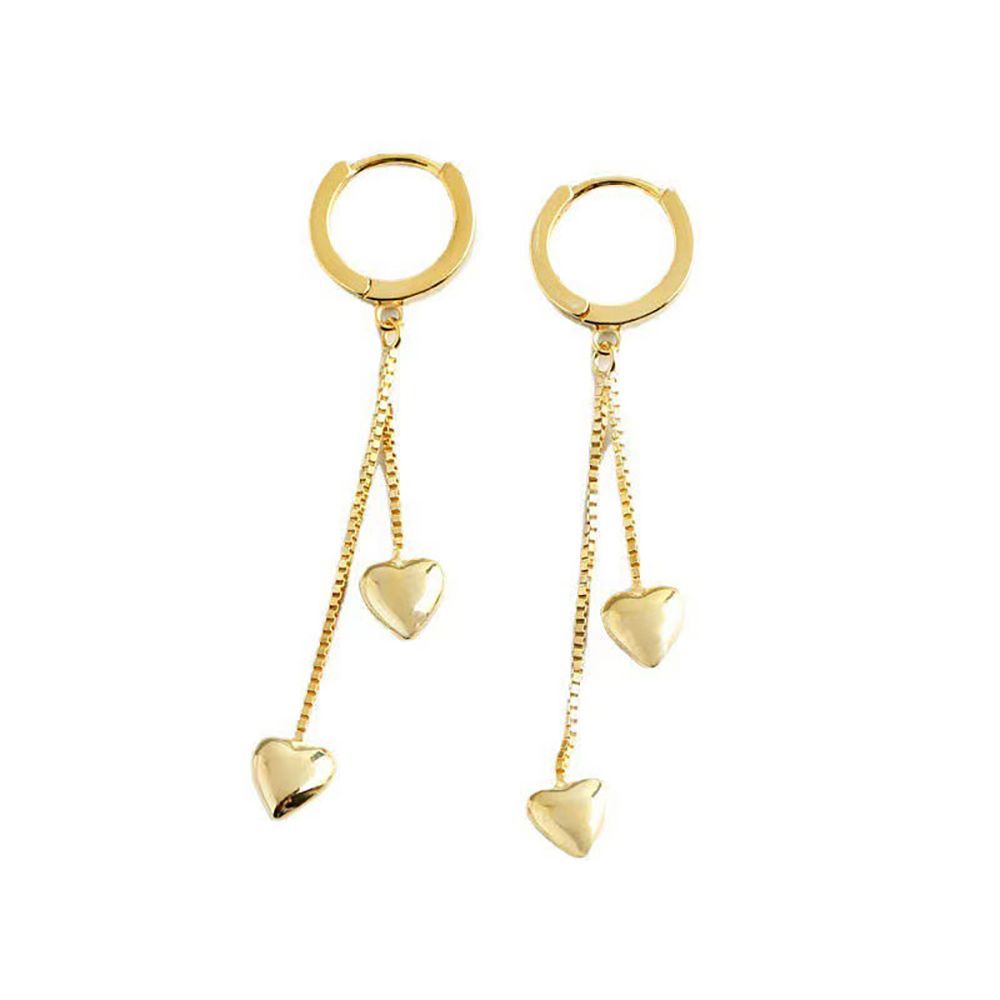 Khuyên Tai Tua Rua Hình Trái Tim Dễ Thương Phong Cách Hàn Quốc Dành Cho Nữ