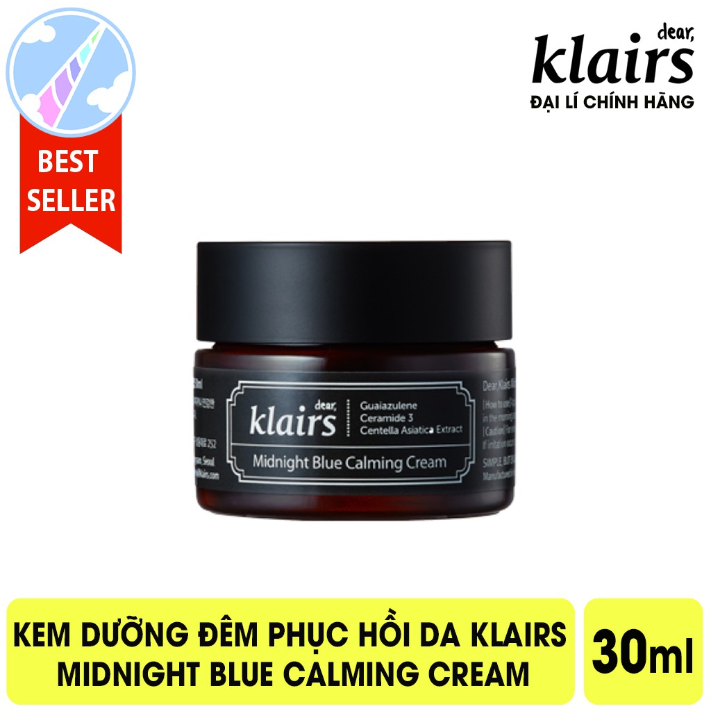 Kem dưỡng đêm phục hồi da Klairs Midnight Blue Calming Cream 30ml | BigBuy360 - bigbuy360.vn