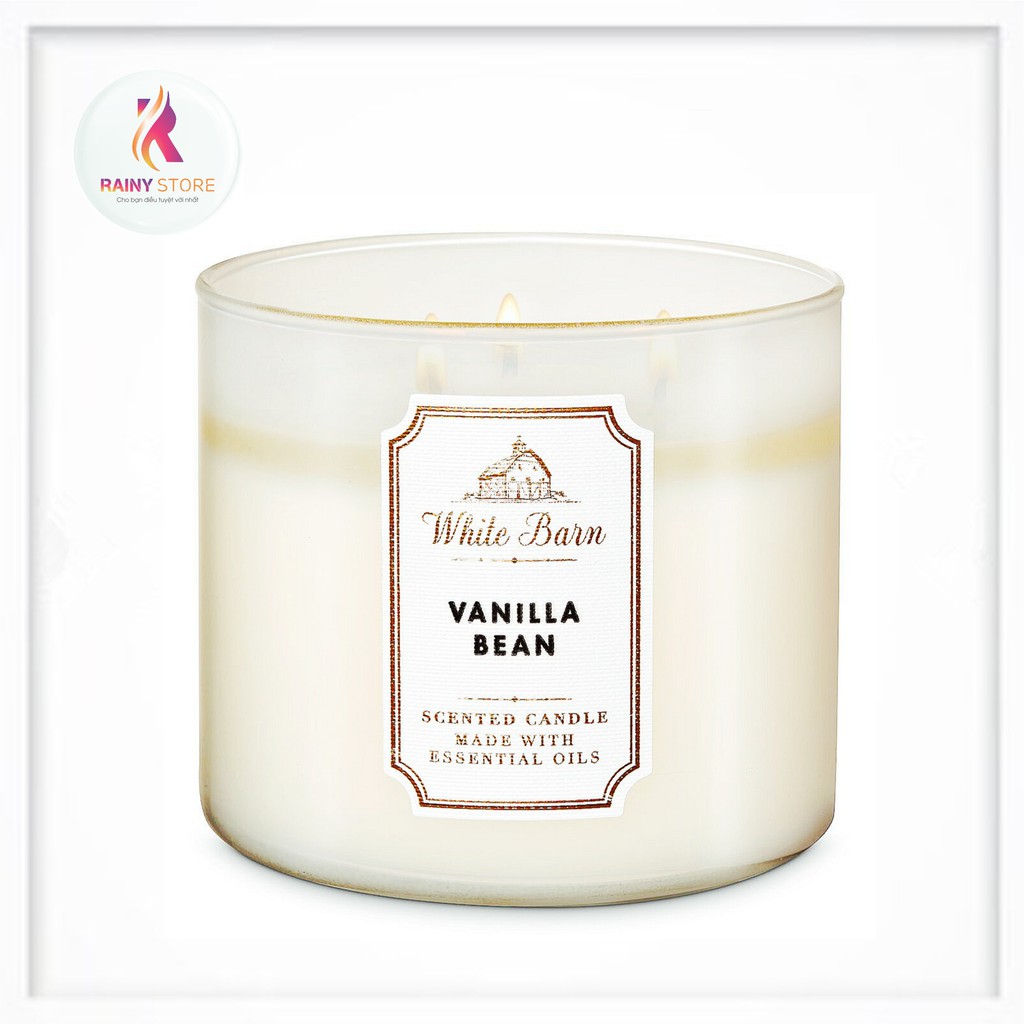 Nến thơm 3 tim cao cấp Bath &amp; Body Works Vanilla Bean 411g