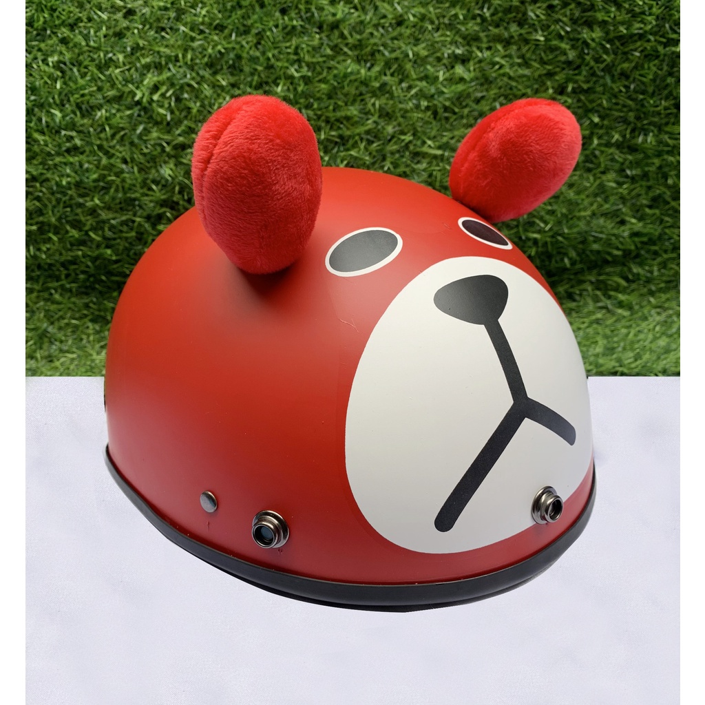 Mũ Nón Bảo Hiểm Nửa Đầu 1/2 Pikachu Kèm Tai Cute và Kính Phi Công - Mũ Nhựa ABS Độ Bền Cao