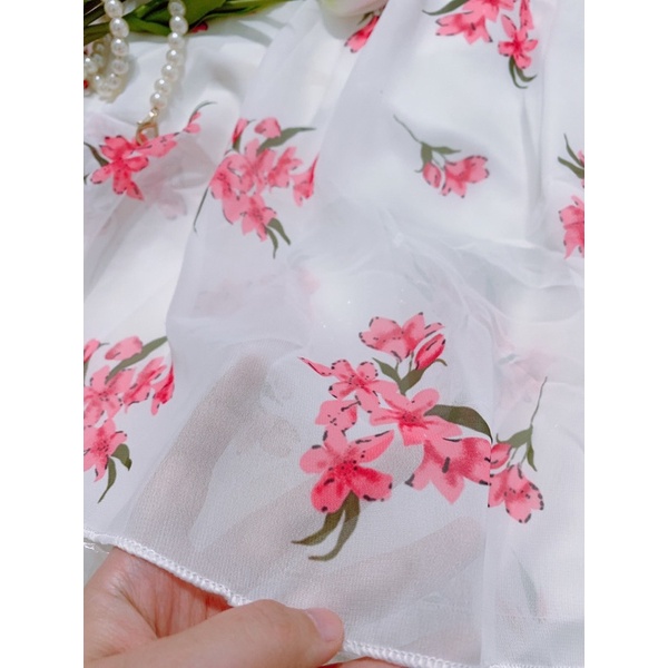 Đầm Hoa voan tơ siêu đẹp, có bo thun phía sau, cực tôn dáng | BigBuy360 - bigbuy360.vn