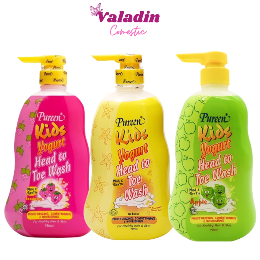 Tắm gội cho bé PUREEN Kids Yogurt Head To Toe Wash (750ml) - Sữa tắm em bé