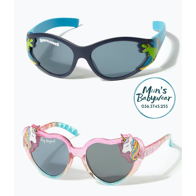 Sẵn kính râm cho bé Matalan UK chống UV chuẩn size 3-8y ngang kính 13,5cm