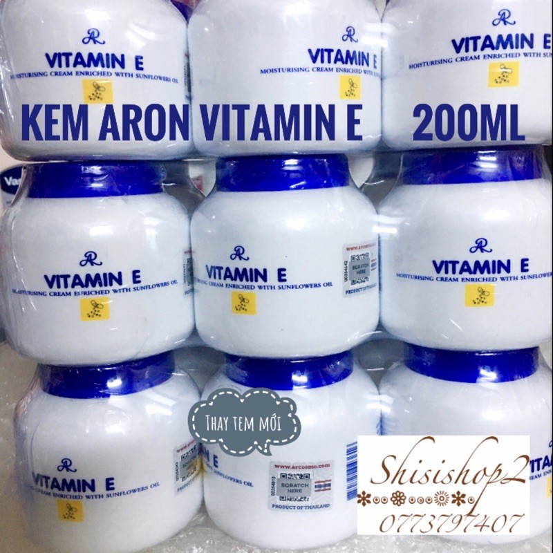 💐 Kem ARON Vitamin E Thái Lan Dưỡng Ẩm ,Chống Nứt Nẻ, Mềm Trắng Da