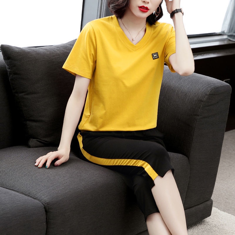 Đồ bộ mặc nhà nữ YBH13 áo ngắn tay quần lửng chất 100% cotton co giãn 4 chiều