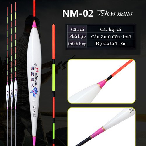 Phao câu cá nano trắng sứ độ nhạy cao - Phao Nano trắng NM02a