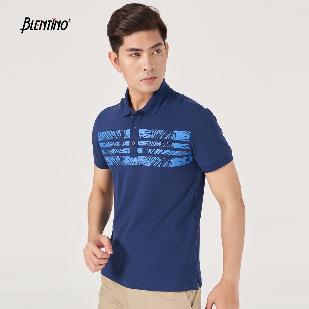 [Mã LTBAUAB22 giảm 7% đơn 99K] Áo polo Nam Có Cổ In Hình Chuẩn Men Blentino PL1221 , Chất Liệu CVC cao cấp mềm mại.