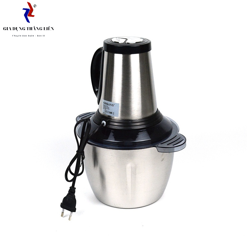 Máy xay thịt , máy xay đa năng Sokany 4 lưỡi, cối 3L Inox 304, công suất lớn 600w_Hàng chính hãng BH 12 tháng