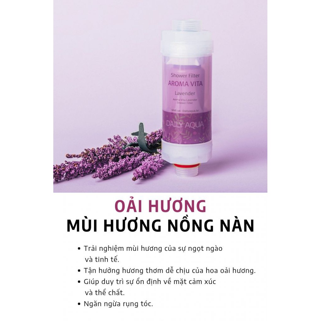 [Hàng chính hãng- Freeship] Lõi lọc vòi sen Vitamin Daily Aqua, cung cấp sữa và vitamin cho cơ thể - Lavender