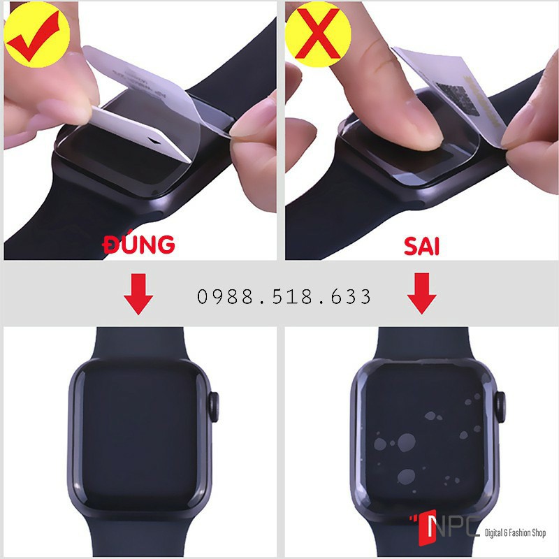 Miếng Dán Apple Watch Miếng dán dẻo skin PPF tự phục hồi trầy xước size 38 40 42 44mm