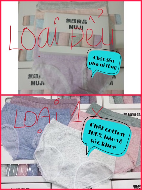 Hộp 5 quần lót cotton vỏ trắng cao cấp (video thật)
