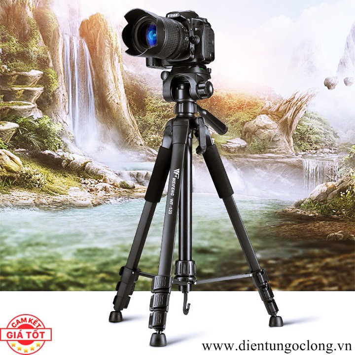 Tripod Máy Ảnh Weifeng WF-3520 Hợp Kim Màu Đen