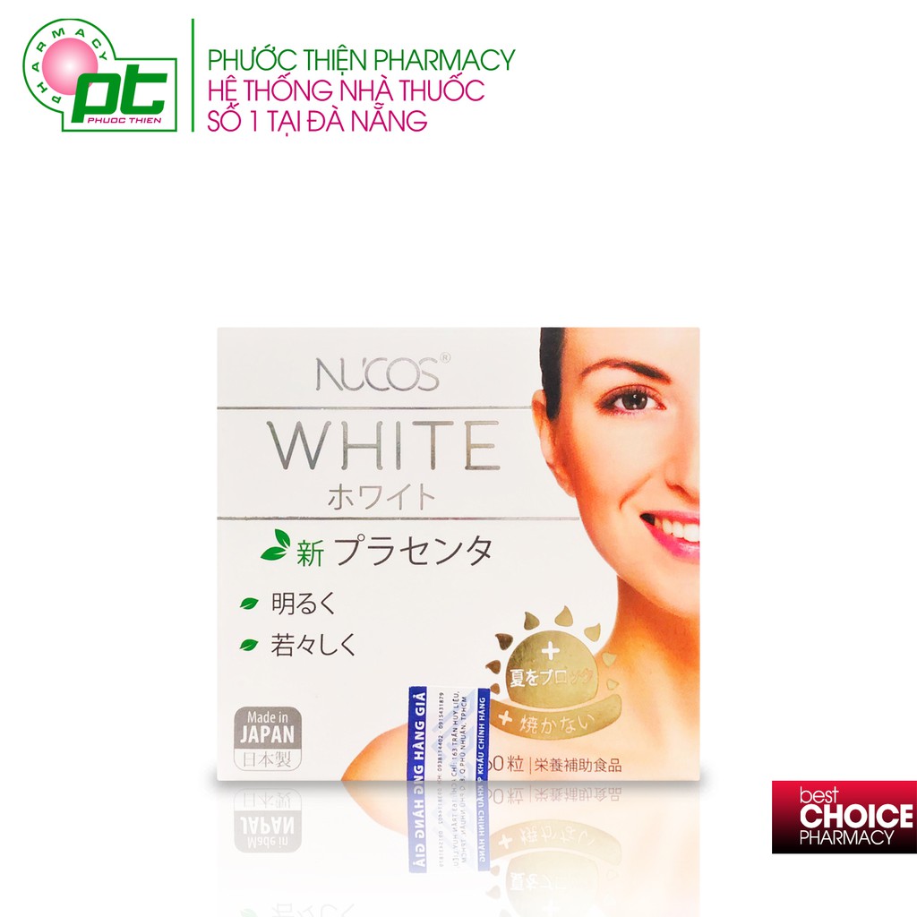 Date mới - Viên uống đẹp da của Nhật Nucos White trắng da, chống nắng, dưỡng da từ sâu bên trong 60 Viên