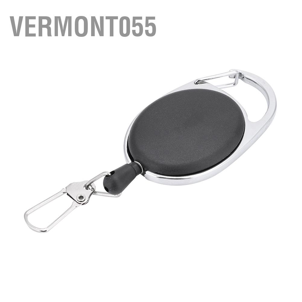Vermont055 Outdoor Retractable Wire Keychain Anti-theft Anti-lost Key Ring Camping Tools Carabiner