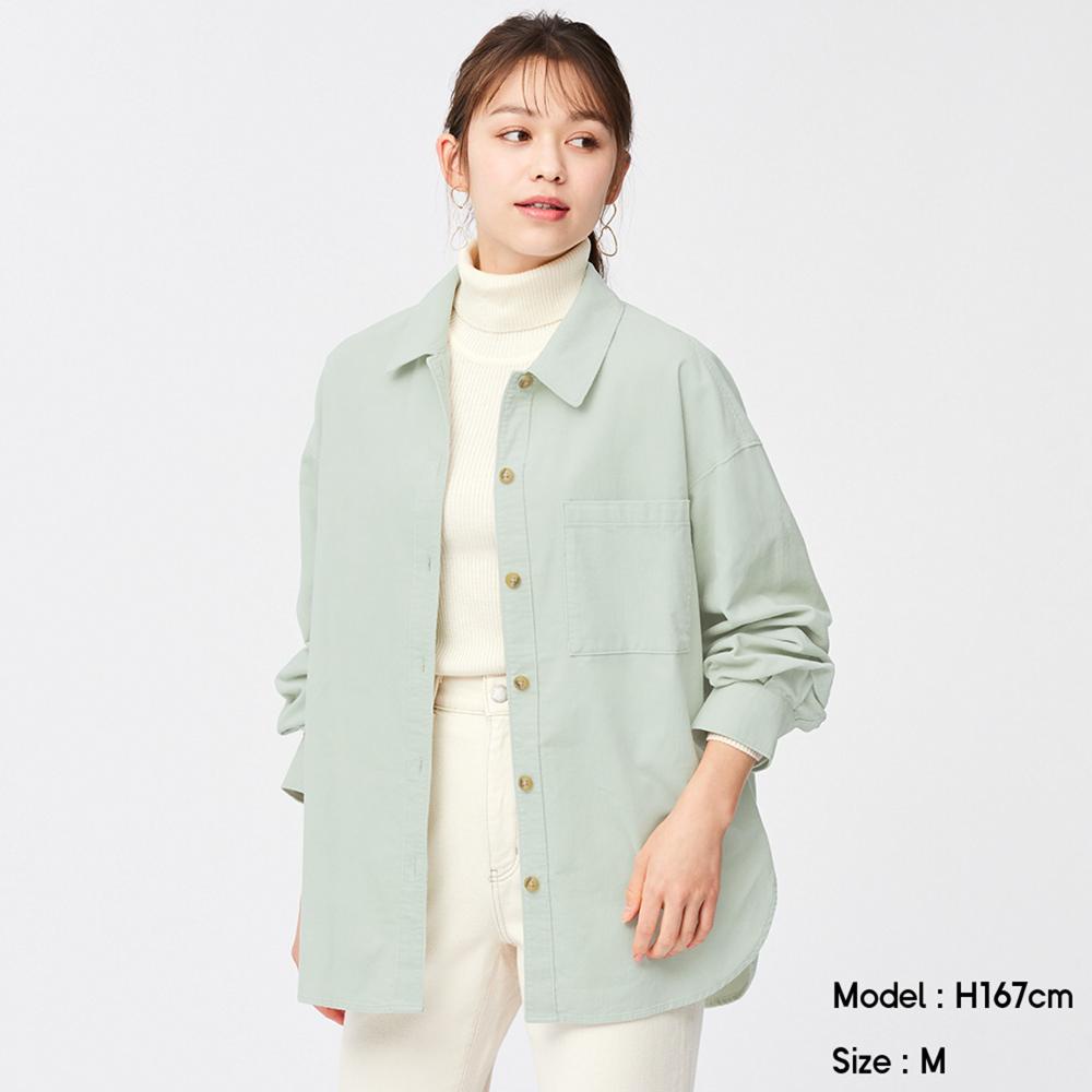 Áo sơ mi GU Nữ Oversized Vintage - Nhung Tăm ❤️