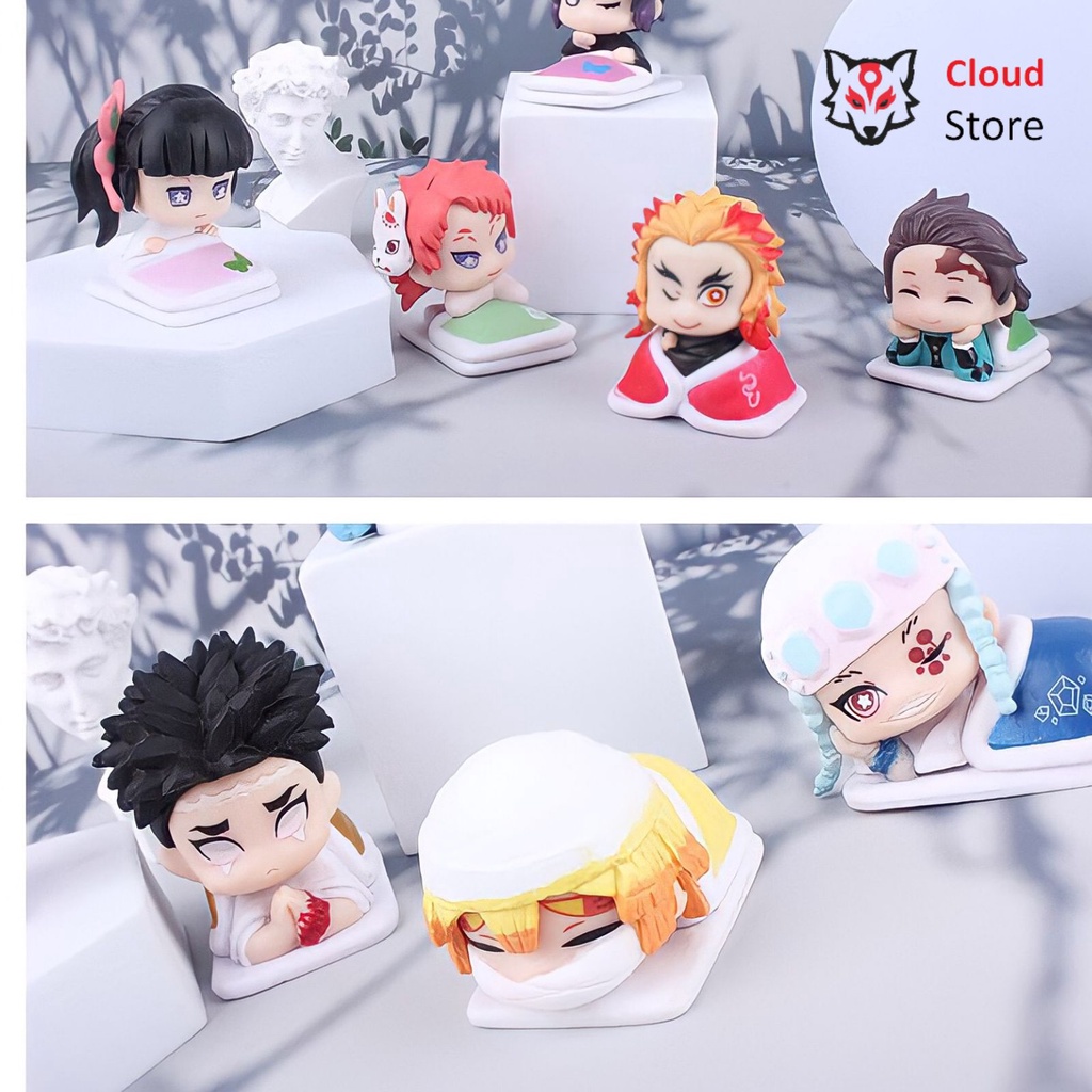 Mô hình anime Kimetsu No Yaiba CLOUD STORE cao 4,5 cm có hộp, figure thanh gươm diệt quỷ, đồ chơi mô hình chibi