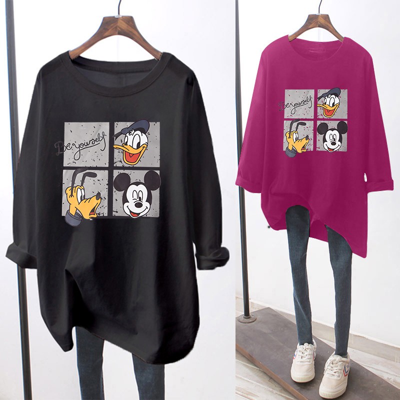 NRVP Áo thun dài tay thời trang nữ mùa hè in hình dễ thương xinh xắn