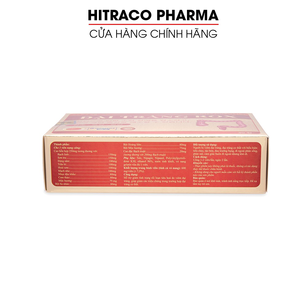 Viên uống Đại Tràng Rox giảm viêm đại tràng, rối loạn tiêu hóa - Hộp 30 viên [Đại Tràng Rox 30v]