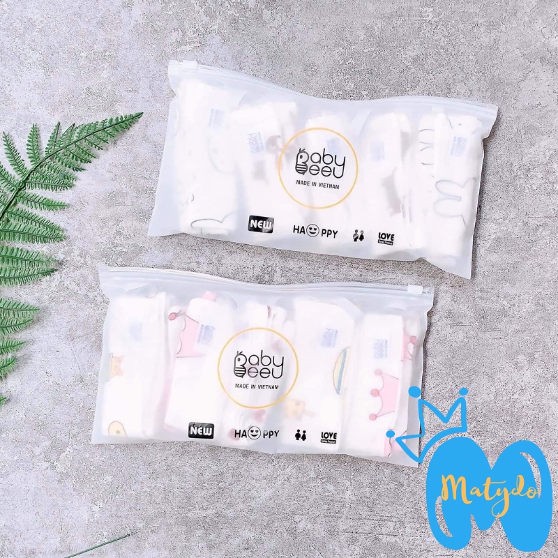 Khăn xô sữa cho bé 6 lớp cao cấp mềm mại thấm sữa rửa mặt lau mũi set 5 khăn Baby Bee