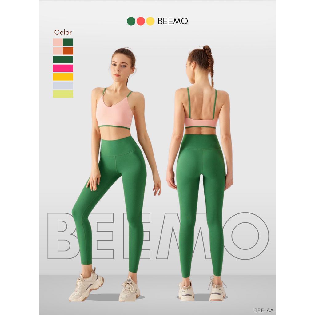 Đồ tập gym cao cấp với thiết kế quần dài áo bra năng động, bộ đồ tập yoga nữ thoáng khí BEE-AA