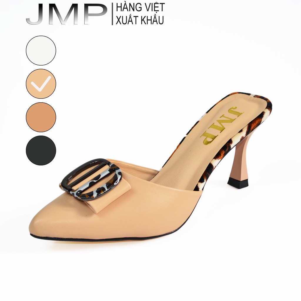 JMP - Giày mules mũi nhọn khóa DD trang trí 5cm - AH309