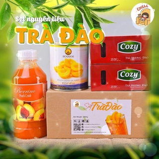 SET NGUYÊN LIỆU TRÀ ĐÀO KINH DOANH THÀNH PHẨM 60-65 LY