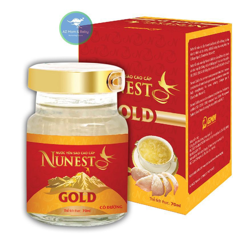 Lốc yến sào cao cấp collagen vitamin K2 Nunest Gold (6 lọ x 70ml)