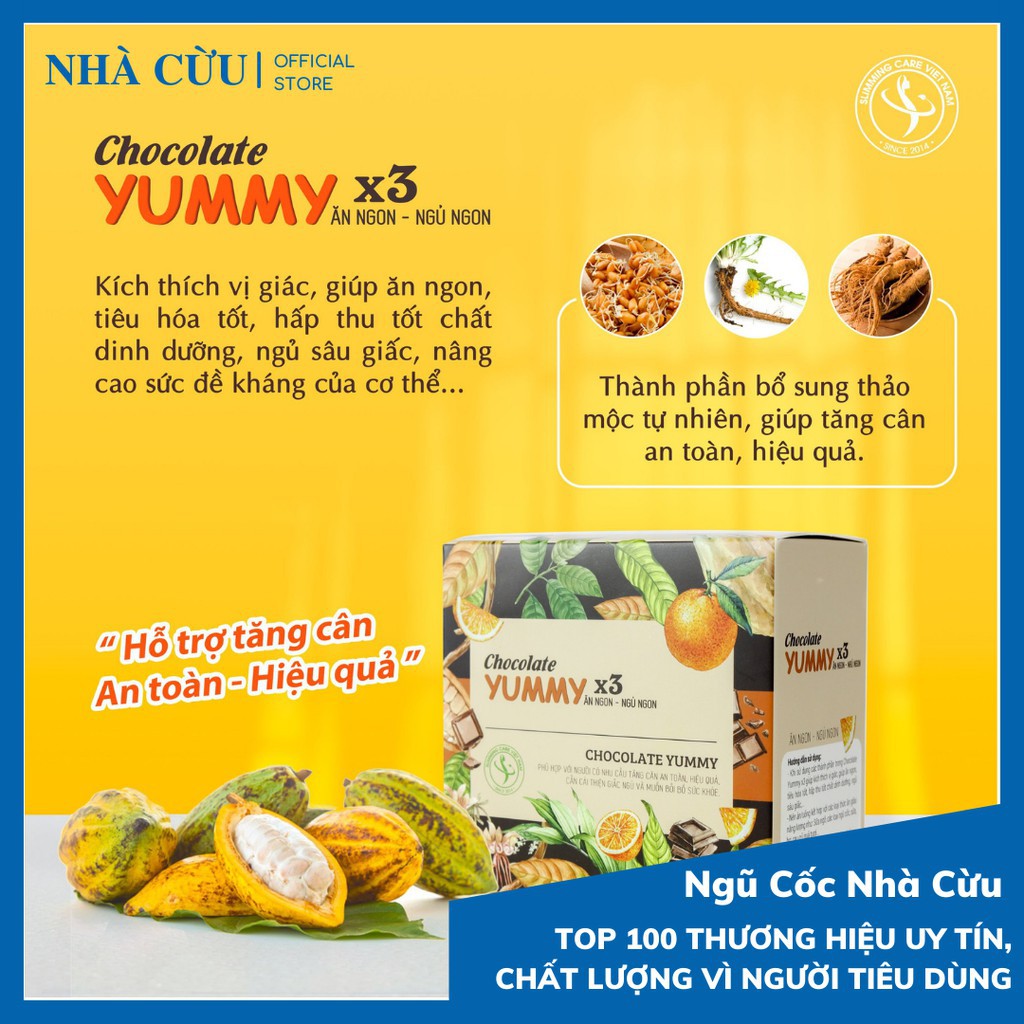Chocolate Yummy x3 - Hỗ trợ tăng cân, ăn ngon, ngủ ngon
