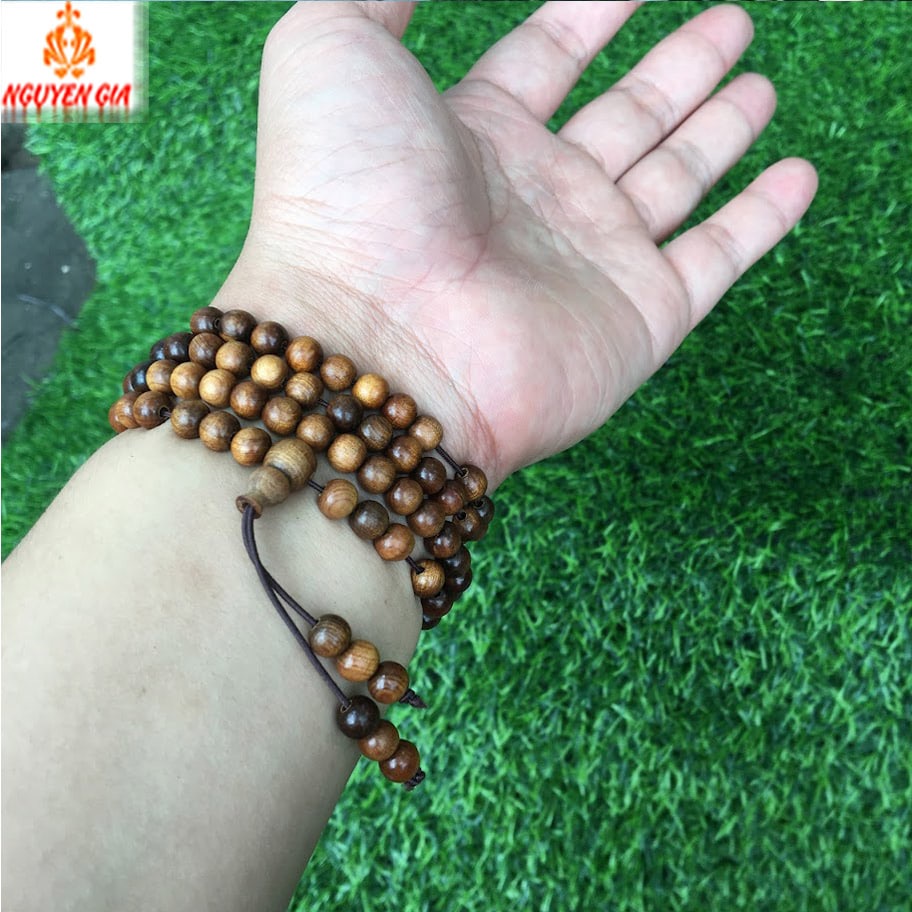 Chuỗi đeo tay nam nữ phong thủy 108 hạt Gỗ Bách thơm 6 mm thơm mát mang lại sự thư thái dễ chịu may mắn bình an