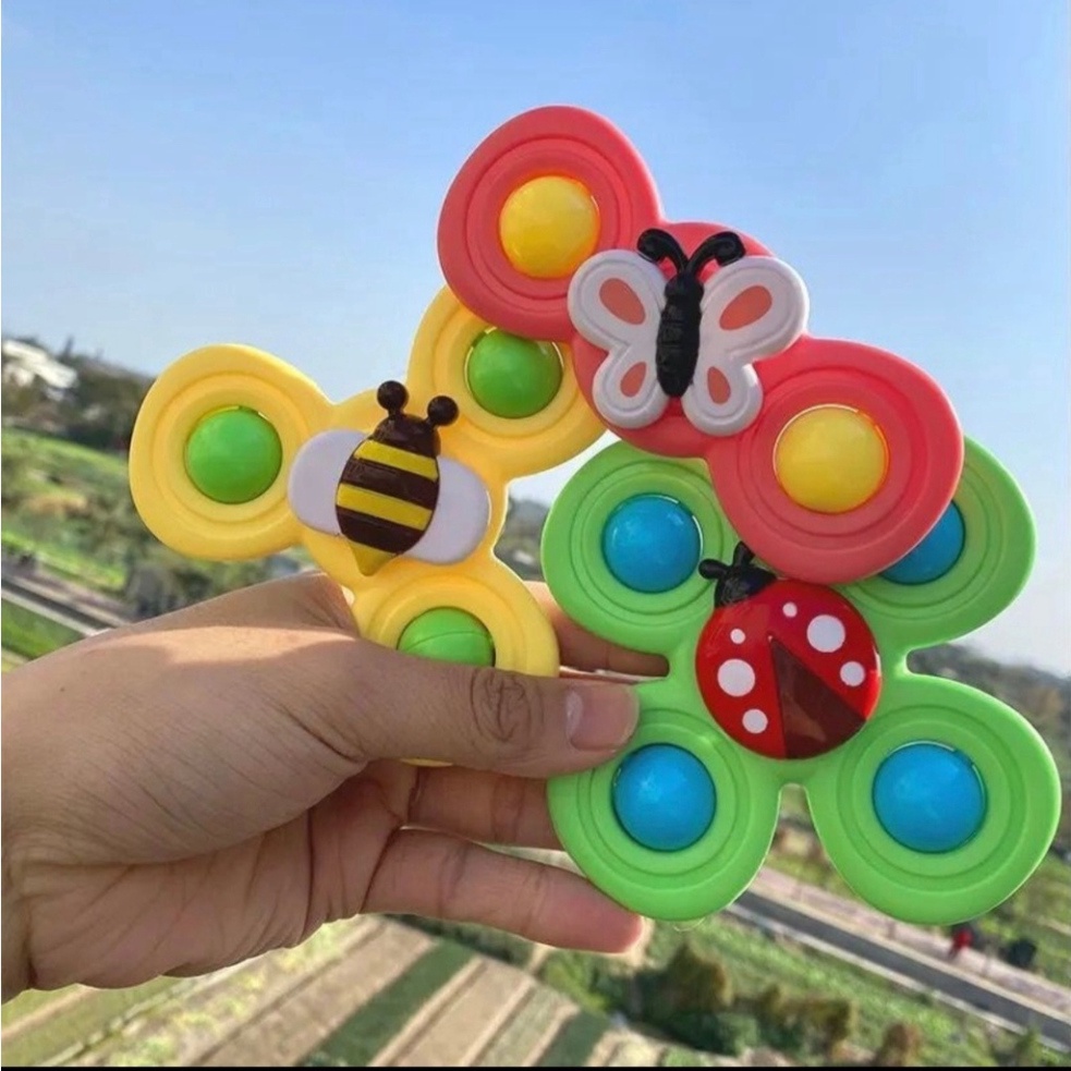 Sét 3 Con Quay Đồ Chơi Fidget Spinner Dán Tường, Thiết Kế Hình Động Vật Hoạt Hình Độc Đáo Dành Cho Bé