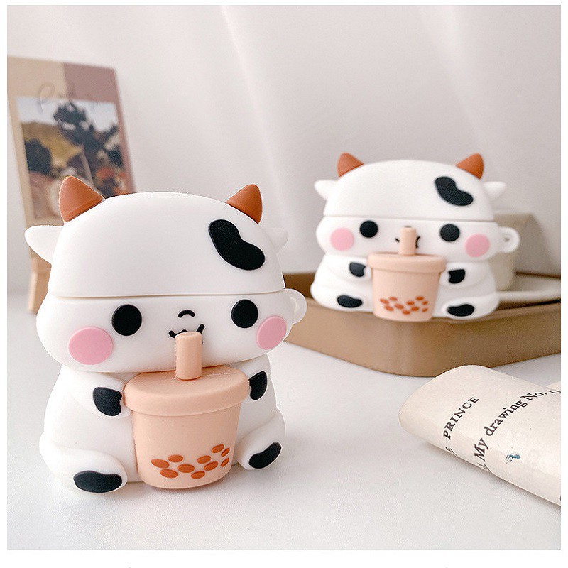 Airpods Case ⚡ Freeship ⚡ BÒ UỐNG TÀ TỮA ⚡ Case Tai Nghe Không Dây Airpods 1/2/i12/Pro