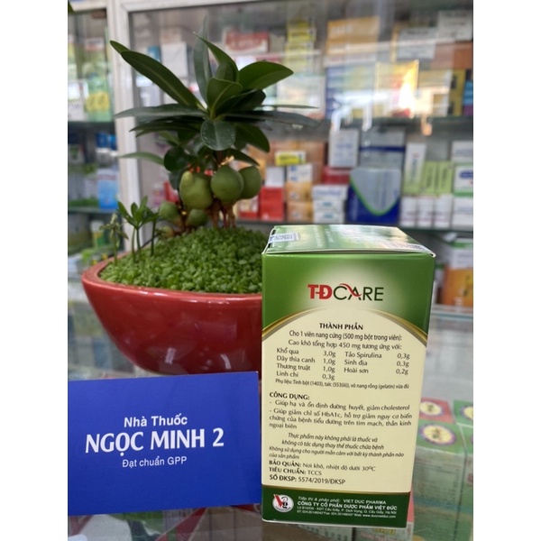 TĐCare Giúp hạ đường huyết và cholesterol Hỗ trợ giảm nguy cơ biến chứng của bệnh tiểu đường. (Hộp 60 viên)