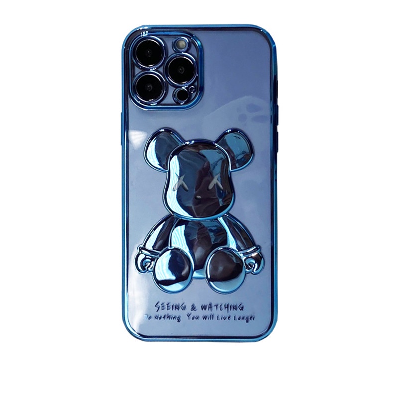 Ốp lưng in nổi hình gấu Bearbrick 3D cho iPhone 8 Plus, 7Plus, Xsmax, 11Promax, 12Promax, 13Promax