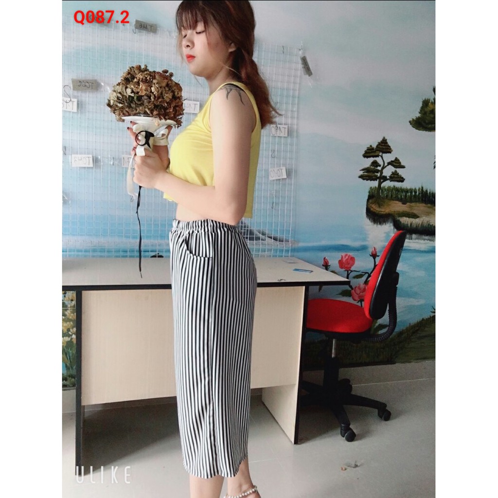 Quần ống rộng thun lững nữ lưng thun ống rộng dạng lững nhiều màu đen kem trắng vải mát mặc thoải mái dưới 55kg