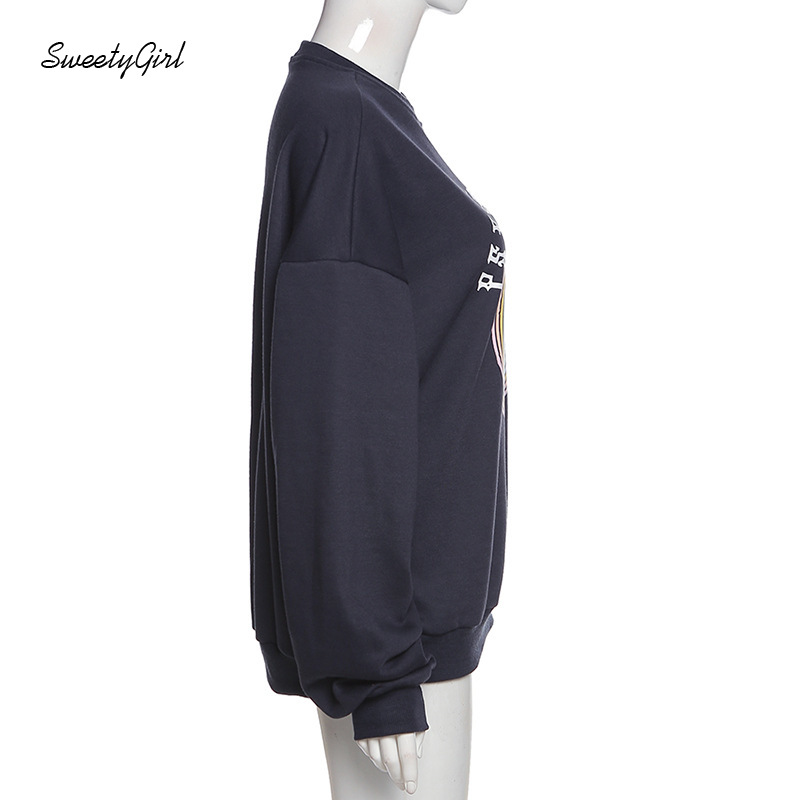 Áo Nỉ Dài Tay Cổ Tròn Form Rộng Thời Trang Dành Cho Nữ