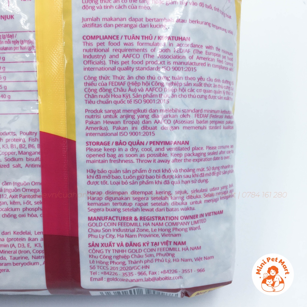 Thức ăn hạt cho mèo con và mèo trưởng thành TOMMY 500g - Vị cá ngừ