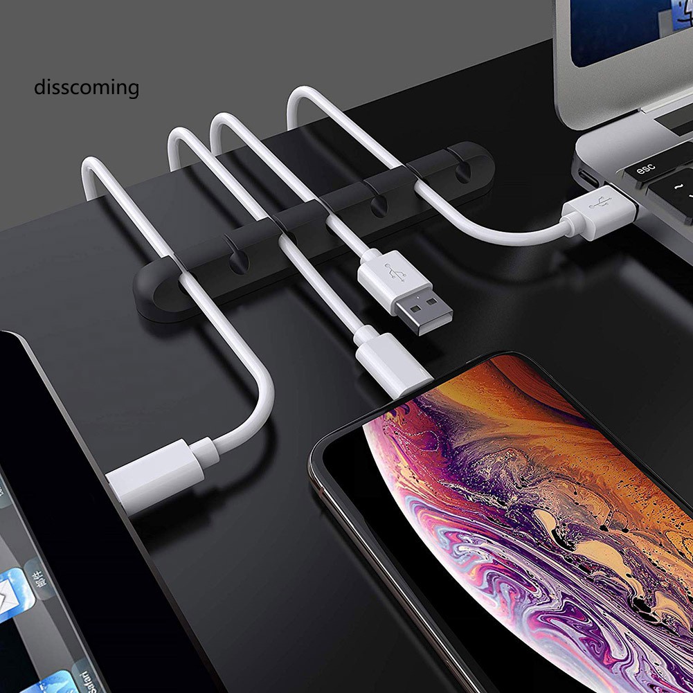 Set 1 / 3 Kẹp Cố Định Dây Cáp Bằng Silicone Tự Dính Tiện Lợi