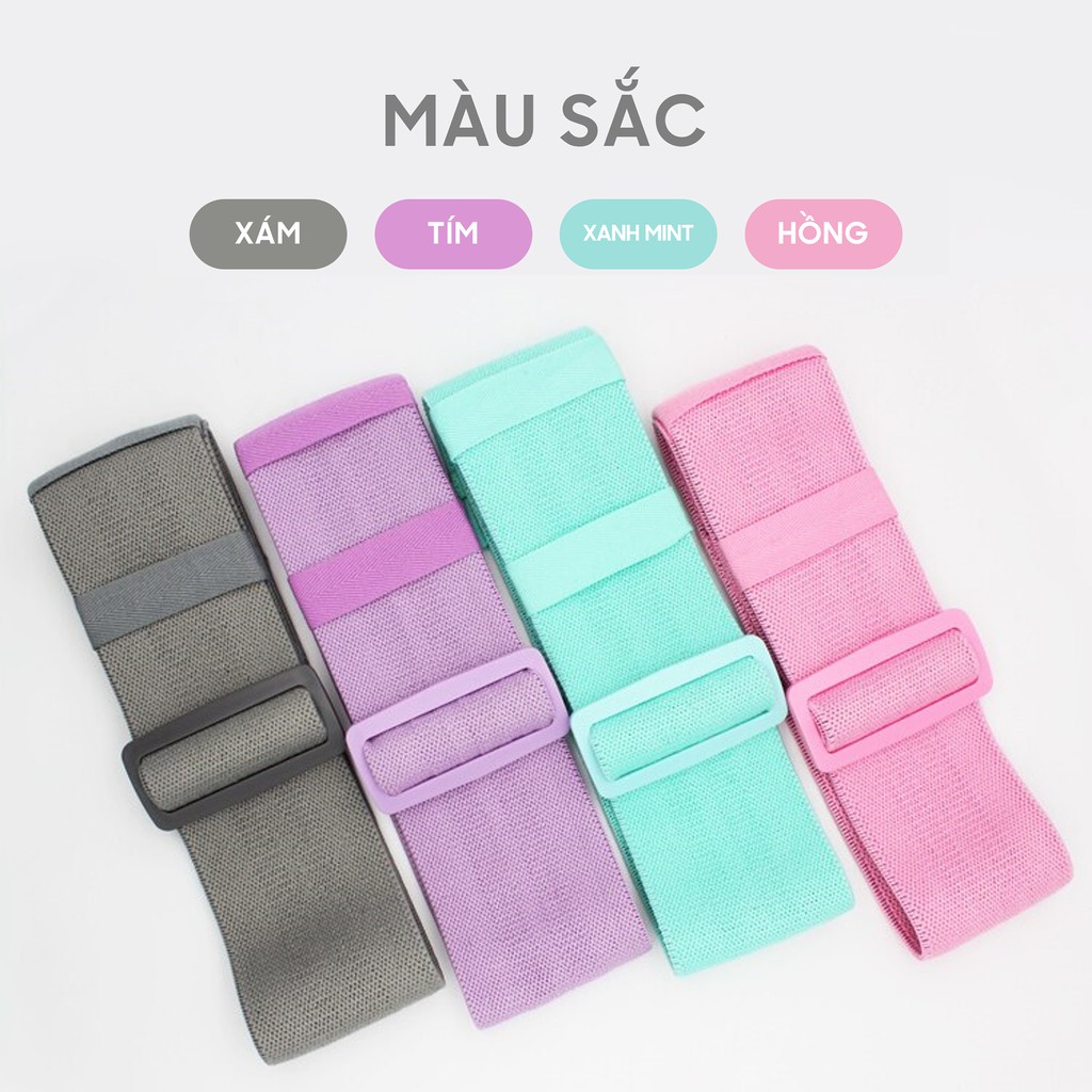 Dây Kháng Lực Mini Band Có Khoá Điều Chỉnh A-3606 | Dây Đàn Hồi Tập Gym, Tập Mông, Tập Yoga