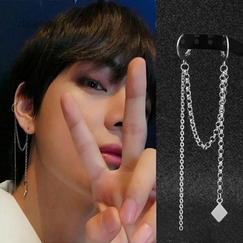 Hoa tai kẹp phong cách BTS Bangtang tua rua sành điệu dành cho Unisex