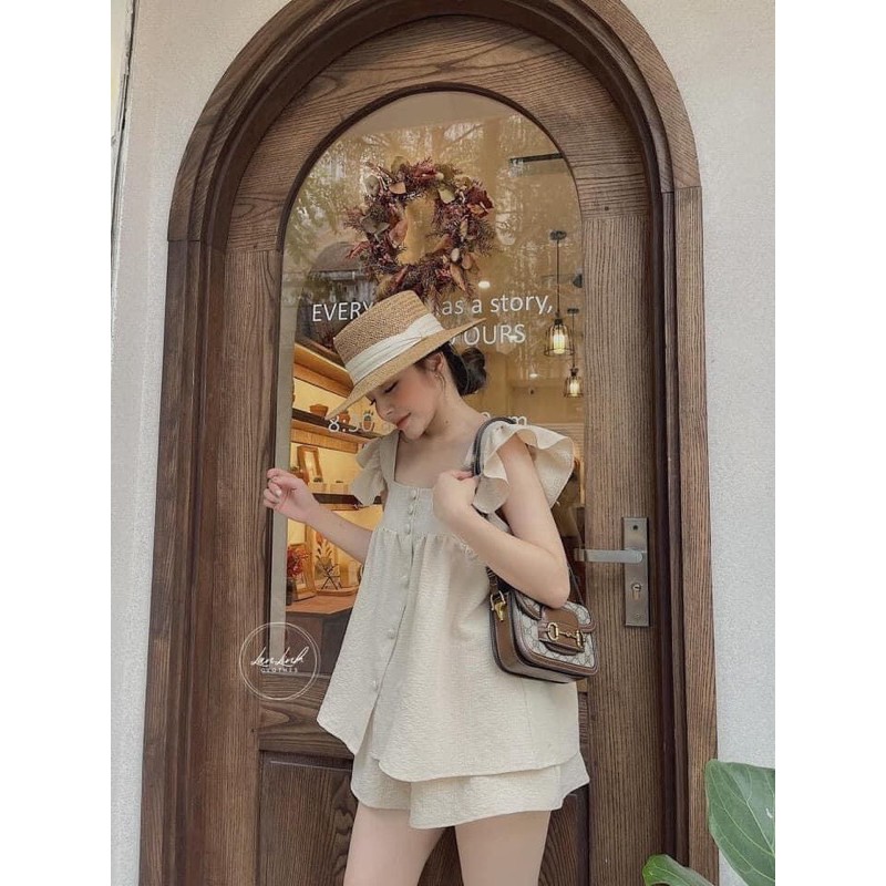 Bộ đũi xốp lớp khuy bọc dọc áo siêu ngon, tay cánh tiên mềm mát mịn thoáng tự do tung tăng dơ tay mà không lo bay mùi | BigBuy360 - bigbuy360.vn