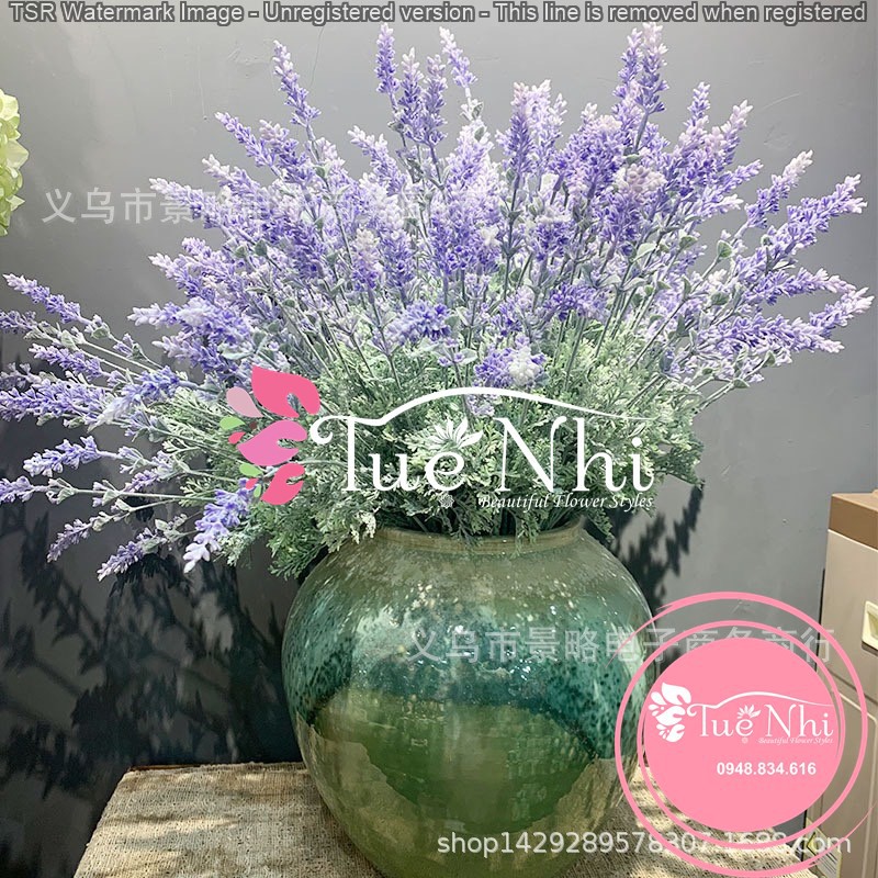 Cành Hoa Violet Gỉa Phủ Mốc Cao Cấp (Cành Lavender Gỉa) / Hoa Gỉa , Hoa Lụa.