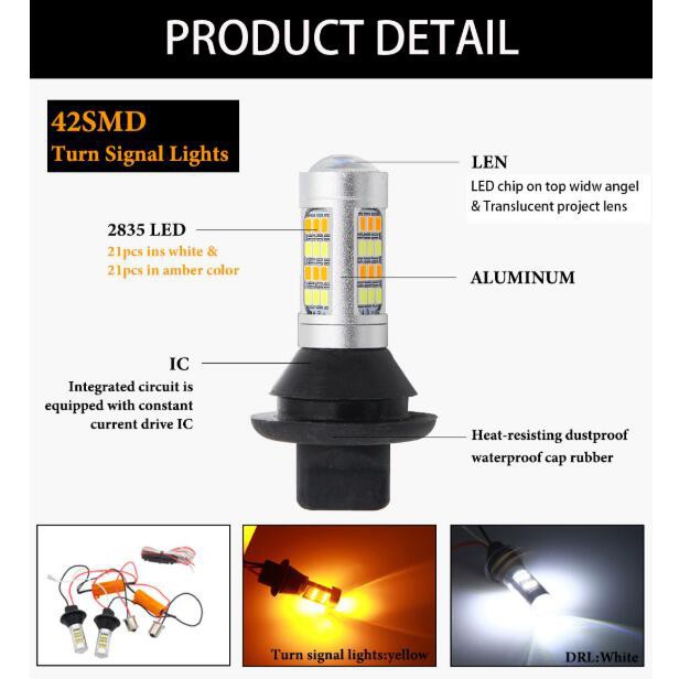 Đèn Led Tín Hiệu Drl Kevanly P21W Py21W T20 7440 Ba15S Bau15S 1156 T20 Chuyên Dụng Cho Xe Hơi