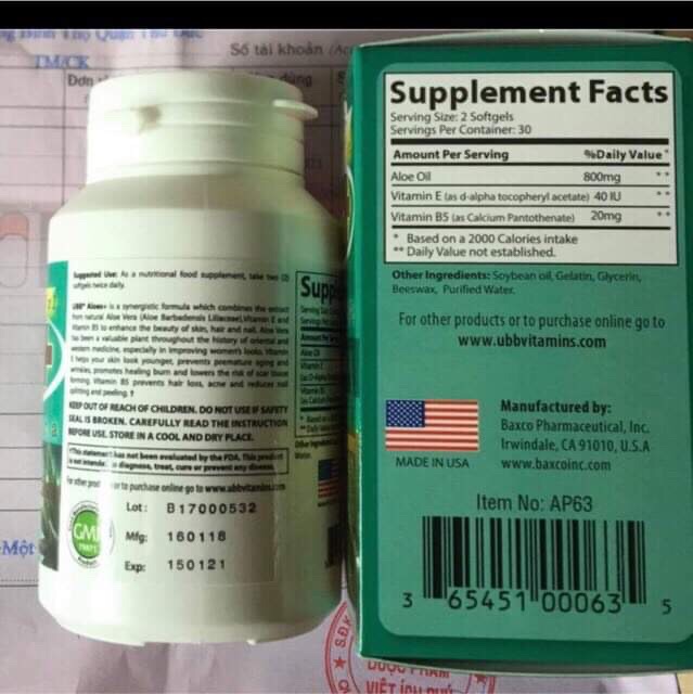 UBB Aloes Vega+(plus)(USA)(đem lại làn da tươi trẻ, sáng mịn,hạn chế rụng tóc, tóc khoẻ mạnh...)(hàng chính hãng) | BigBuy360 - bigbuy360.vn