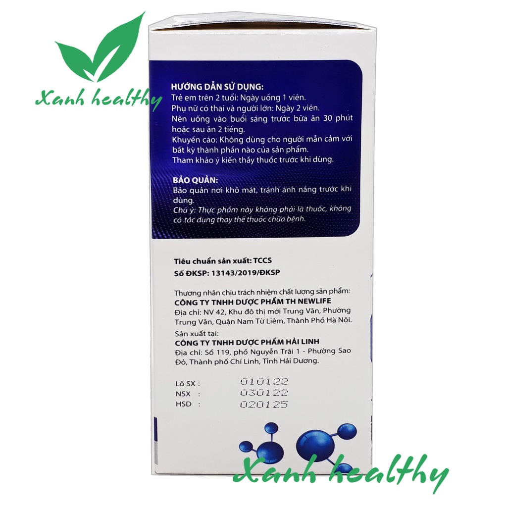Viên uống bổ sung canxi  CALCI NANO MK7 GOLD kết hợp  vitamin D3, K2 - giúp xương chắc khỏe, phát triển xương