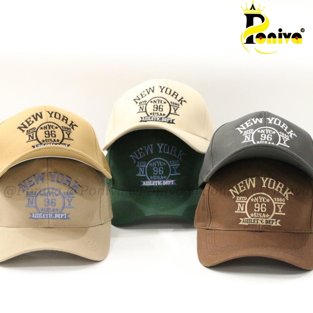 Mũ lưỡi trai ❤️ Nón kết thêu chữ NEW..YORK chất kaki cao cấp form unisex nam nữ N552 phong cách Ulzzang PONIVA siêu hot