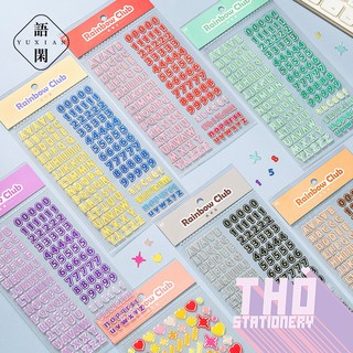 Sticker chữ cái toploader confetti ribbon bộ 2 tấm hình dán bullet journal trang trí sổ hàn quốc bts blackpink Club