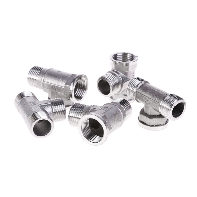Van nối ống nước 3 đầu chữ t bằng thép không gỉ g1/2 "